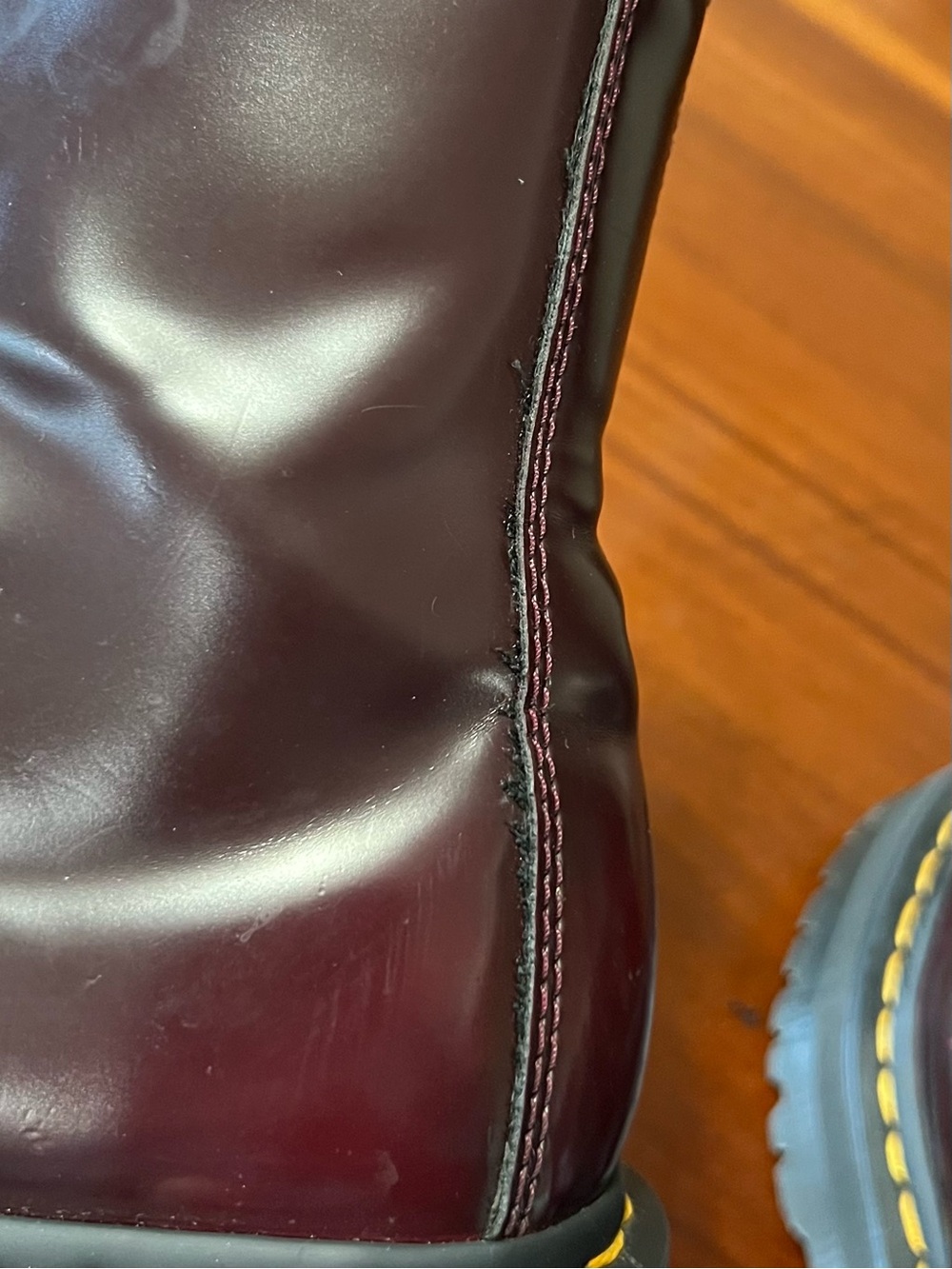 Dr. Martens Vegan Jadon II Platform Combat Boots Cherry Red Oxford Rub Off Goth - Picture 12 of 13